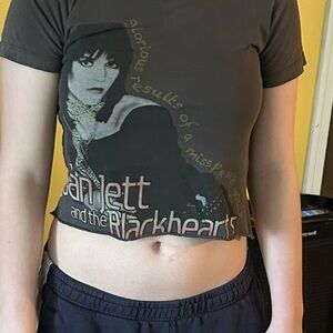 Joan Jett and The Blackhearts Graphic Tee - Charcoal with Pink Accents